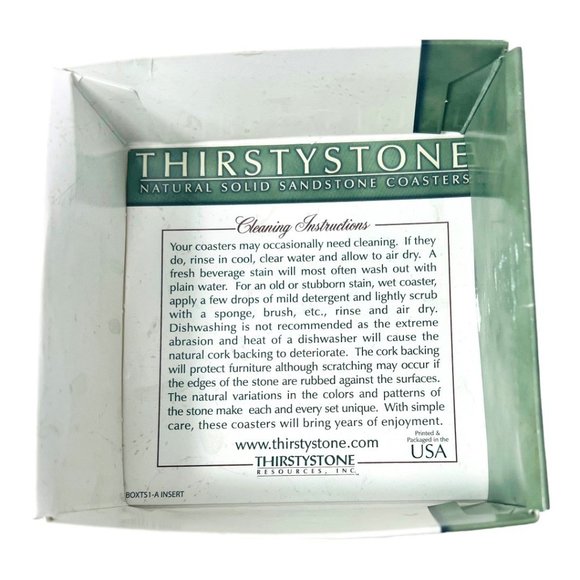 Thirsty Stone Set of 4 Natural Sandstone & Cork Santa Christmas Coasters - Picture 13 of 13